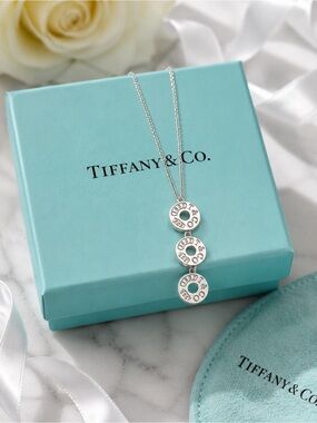 Tiffany & Co. 1837 Triple Drop Circle Pendant Necklace 16”